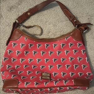 Dooney & Bourke Red and Brown Shoulder Bag. Falcons bag